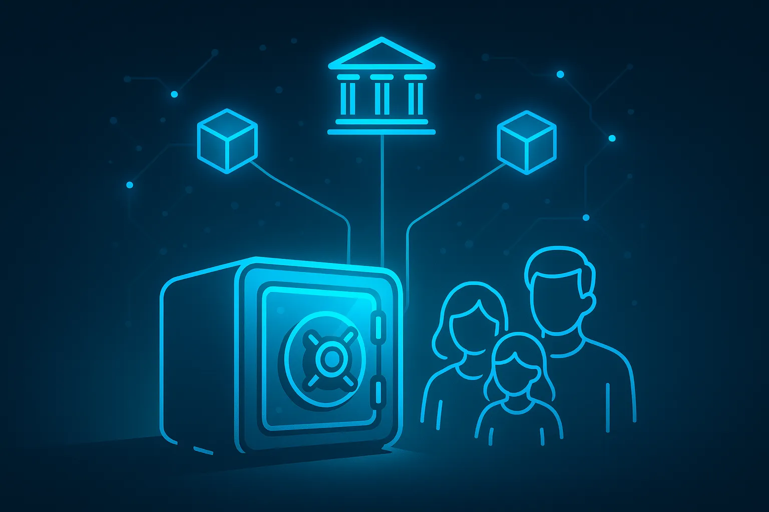 Family vault connected to blockchain network